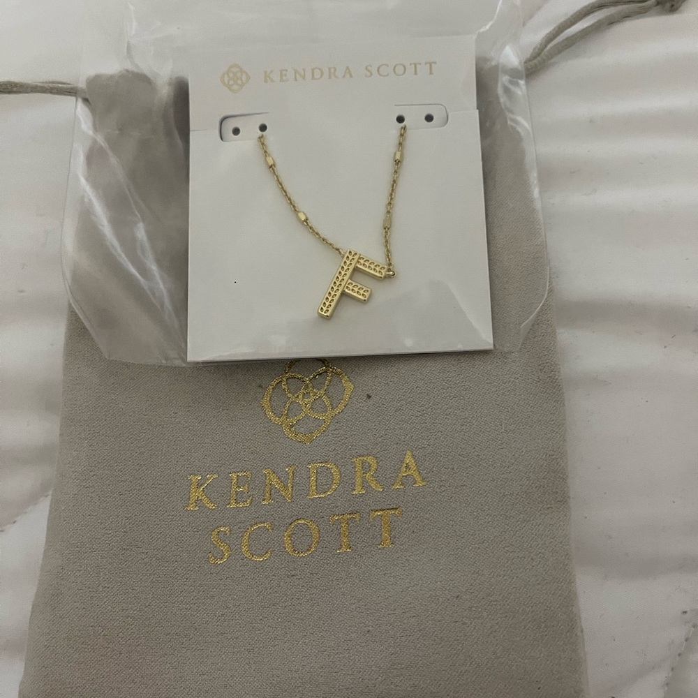 Kendra Scott Gold F Initial Necklace
